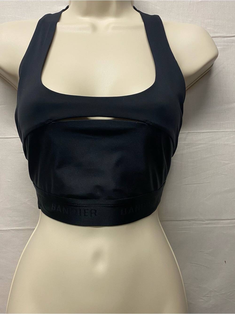 Bandier Black Cutout Performance Bra